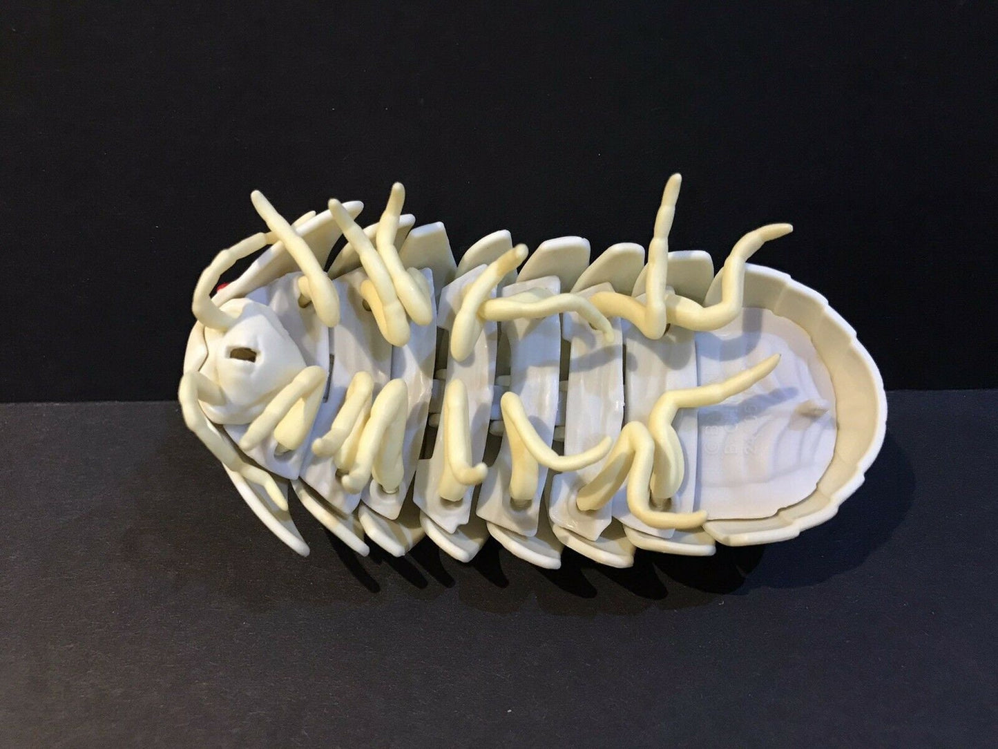 Plastic Pill Bug Roly Poly Insect Potato Bug Isopod KEYCHAIN Figure w/Moving Parts - CREAM WHITE Color 9cm