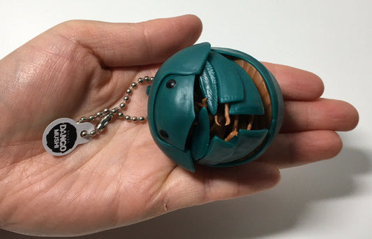 Plastic Dung Beetle Dango Mushi KEYCHAIN Figure w/Moving Parts - GREEN Color 9cm