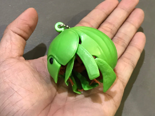 Plastic Dung Beetle Dango Mushi KEYCHAIN Figure w/Moving Parts - LIGHT GREEN Color 9cm