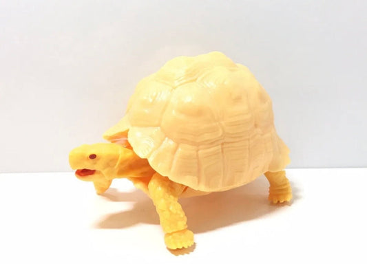Realistic Leopard Tortoise Turtle Model Plastic Figure with Movable legs and head Yellow Color
